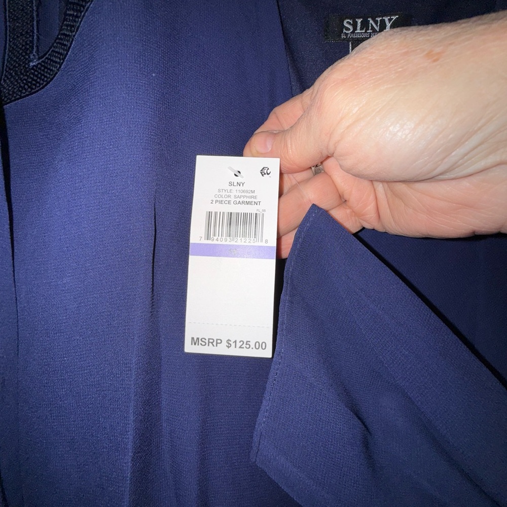 SLNY Navy Midi Dress with Jacket - Picture 6 of 9